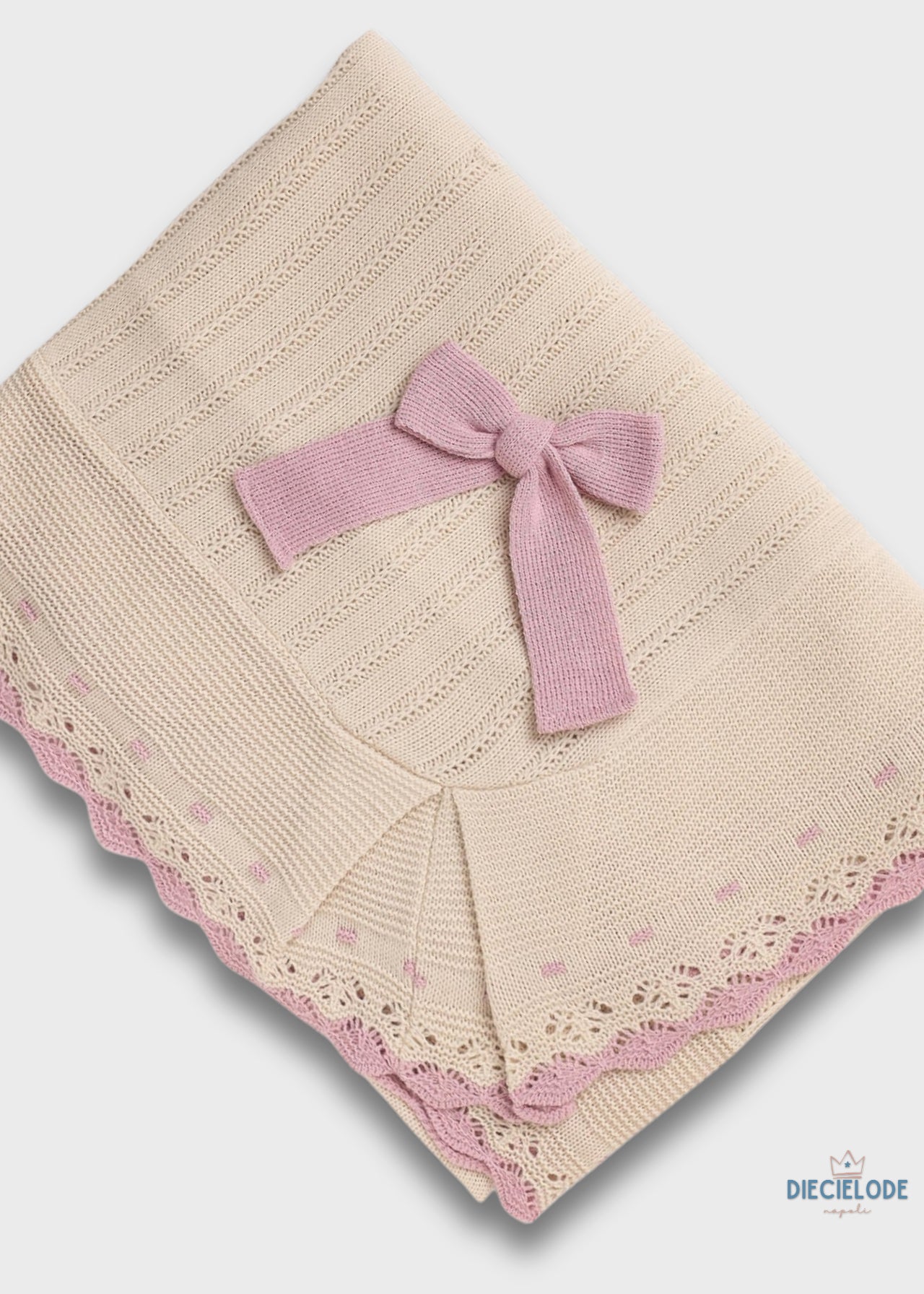 copertina neonata tricot fiocco