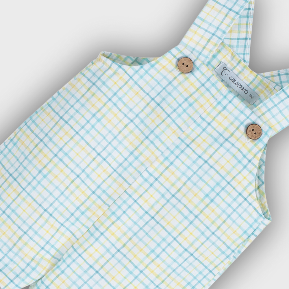 salopette neonato quadretti