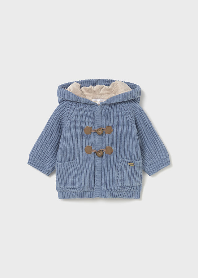 cardigan neonato tricot cappuccio