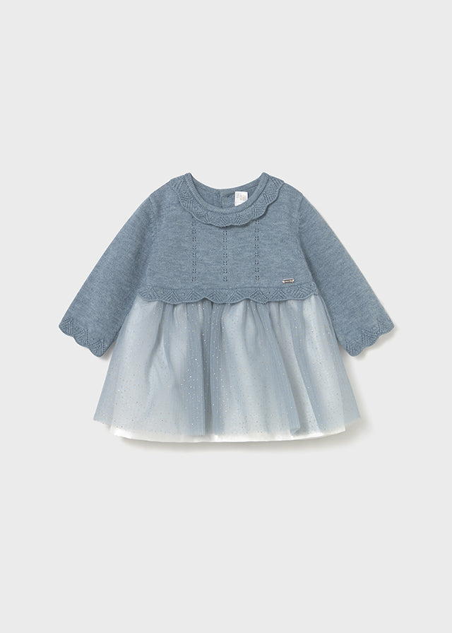 abitino neonata tricot e toulle