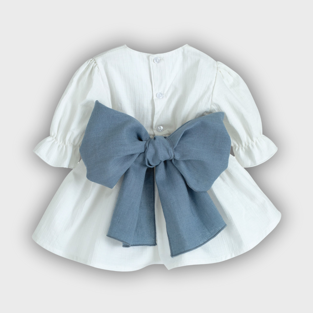 abitino neonata fiocco denim