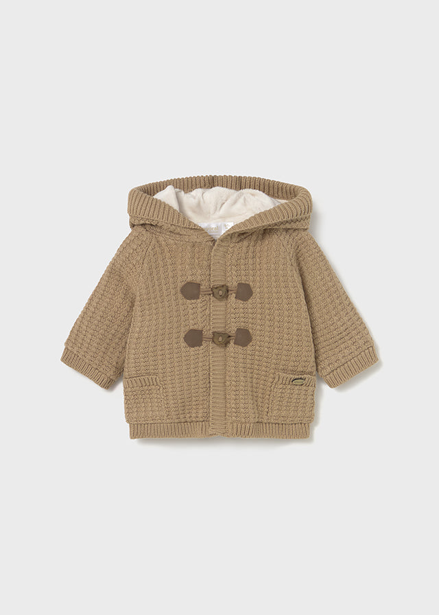 cardigan neonato tricot cappuccio