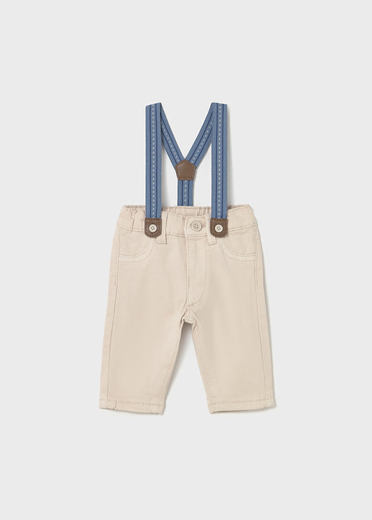 pantaloni neonato+bretelline