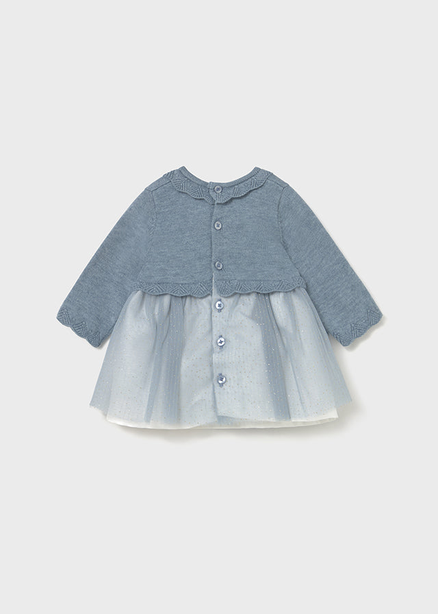 abitino neonata tricot e toulle