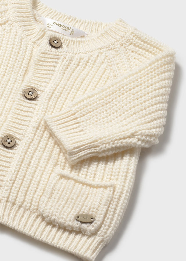 cardigan neonato tricot costina
