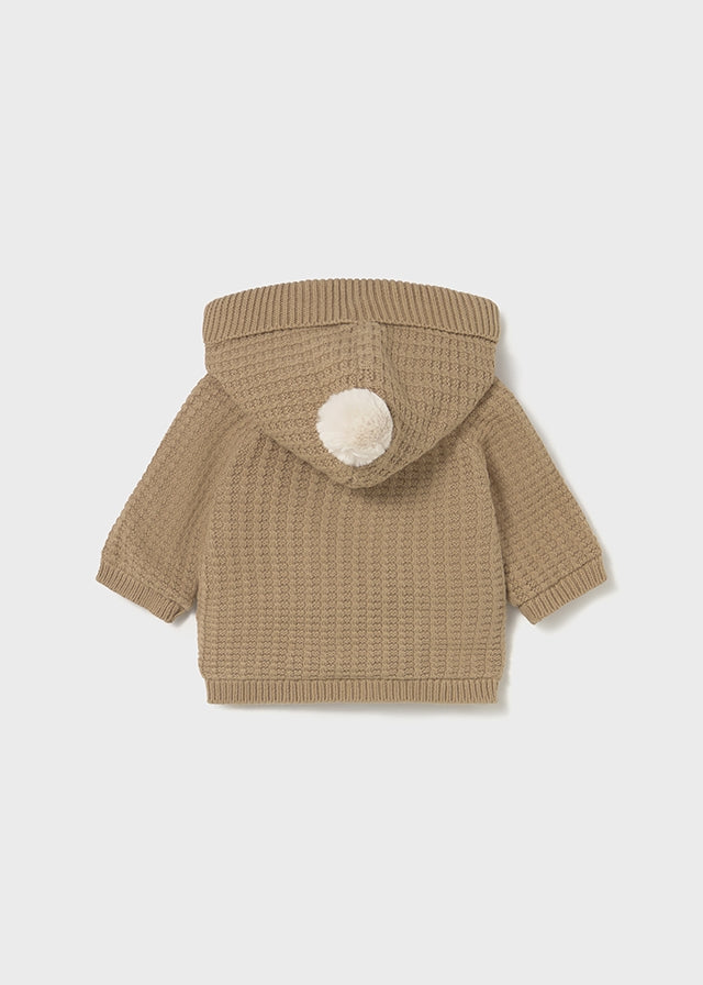 cardigan neonato tricot cappuccio