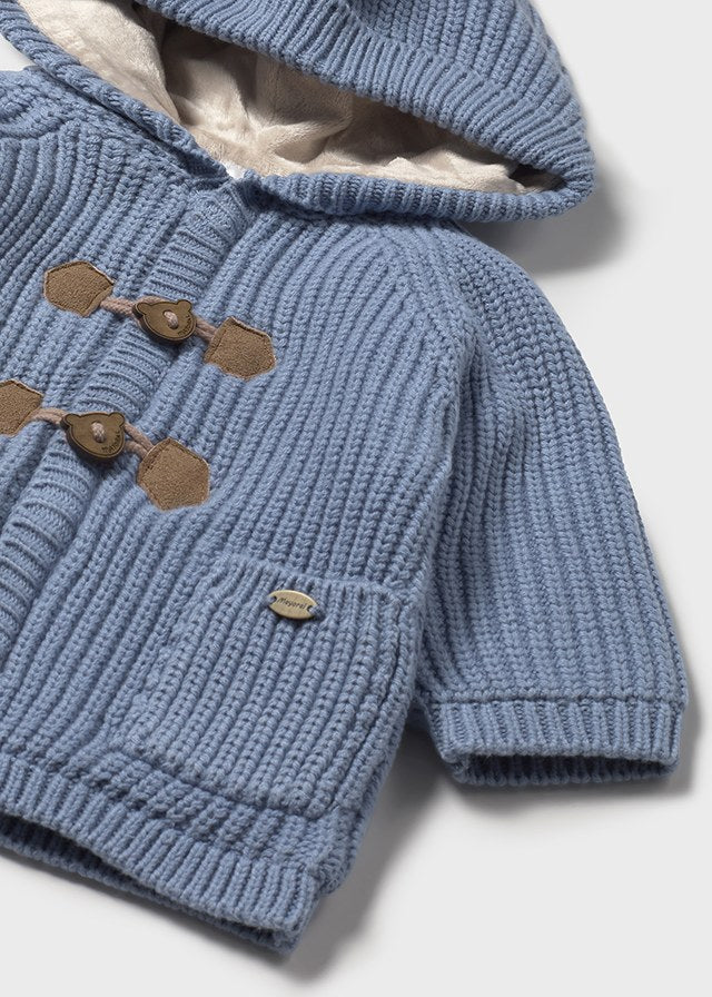 cardigan neonato tricot cappuccio