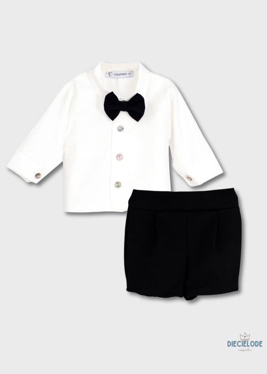 completino neonato bermuda papillon