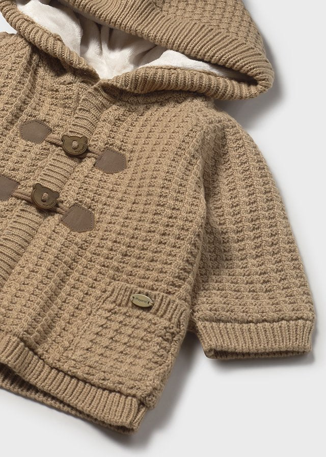 cardigan neonato tricot cappuccio