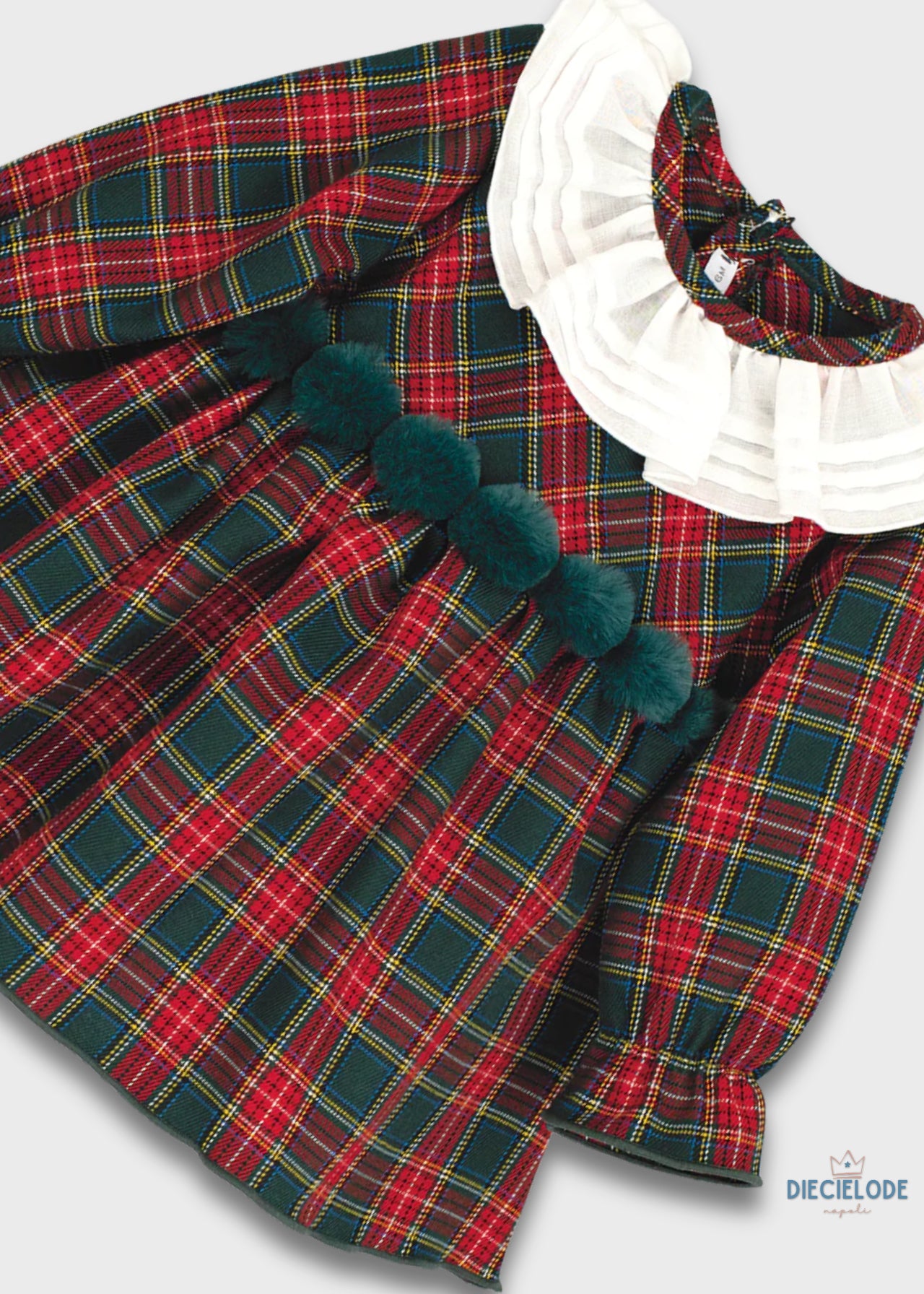 abitino neonata tartan colletto