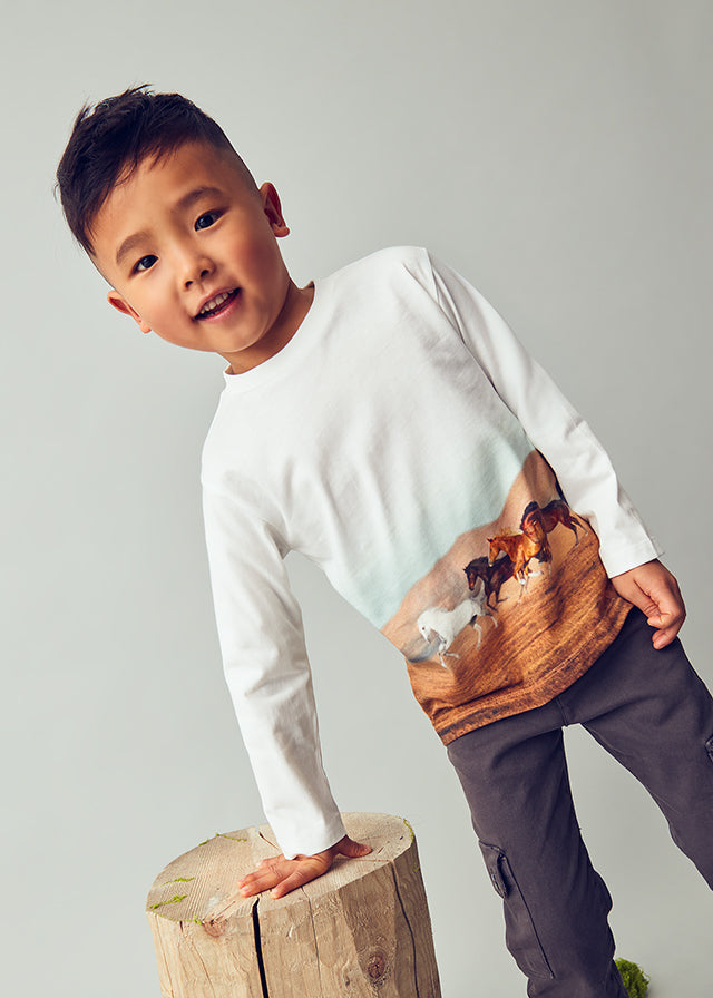 maglia bimbo caldocotone stampa cavalli