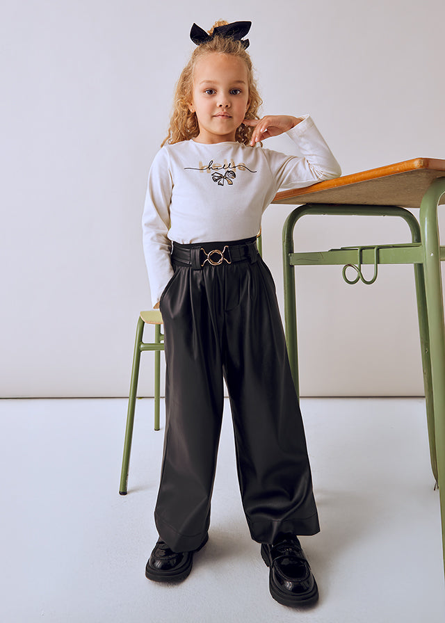 pantaloni bimba ecopelle