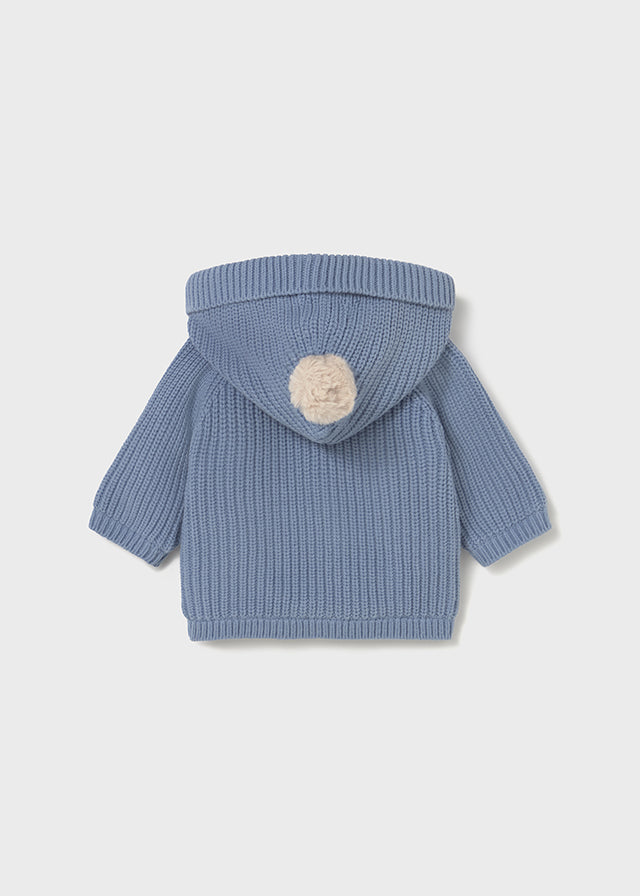 cardigan neonato tricot cappuccio