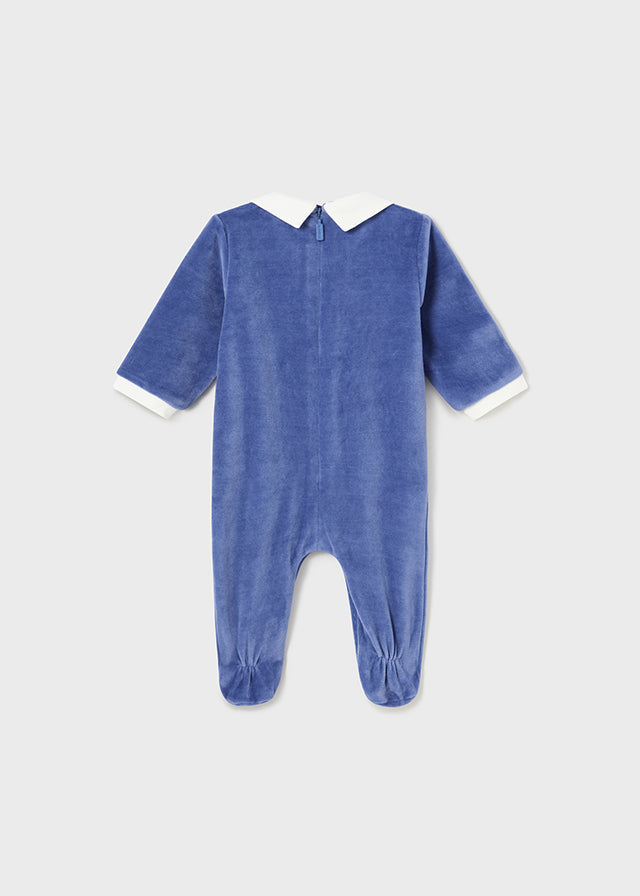 Tutina in ciniglia con applicazione orsetto