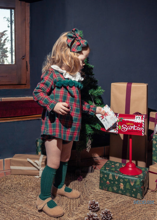 completino neonata tartan coulotte