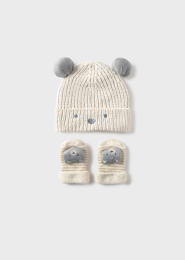 set neonato cappello+calzini