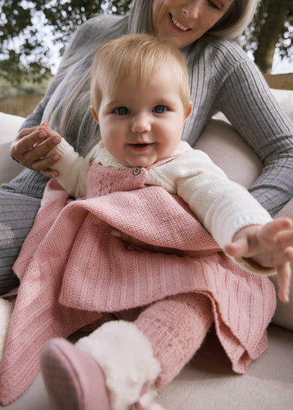 copertina neonata tricot cotone melange