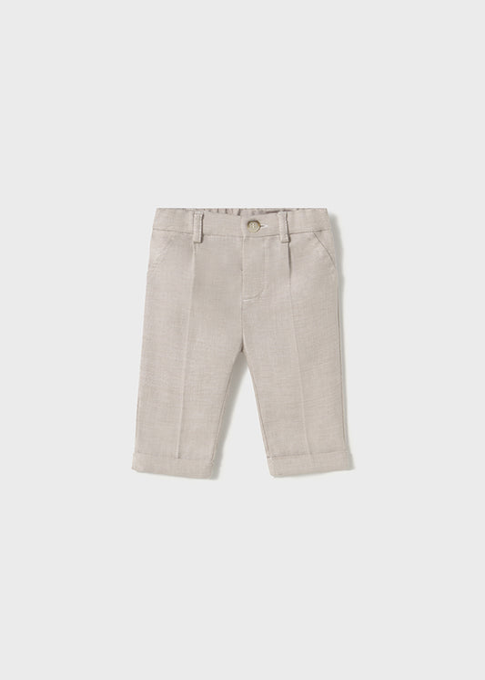 pantaloni neonato lungo cotone e lino