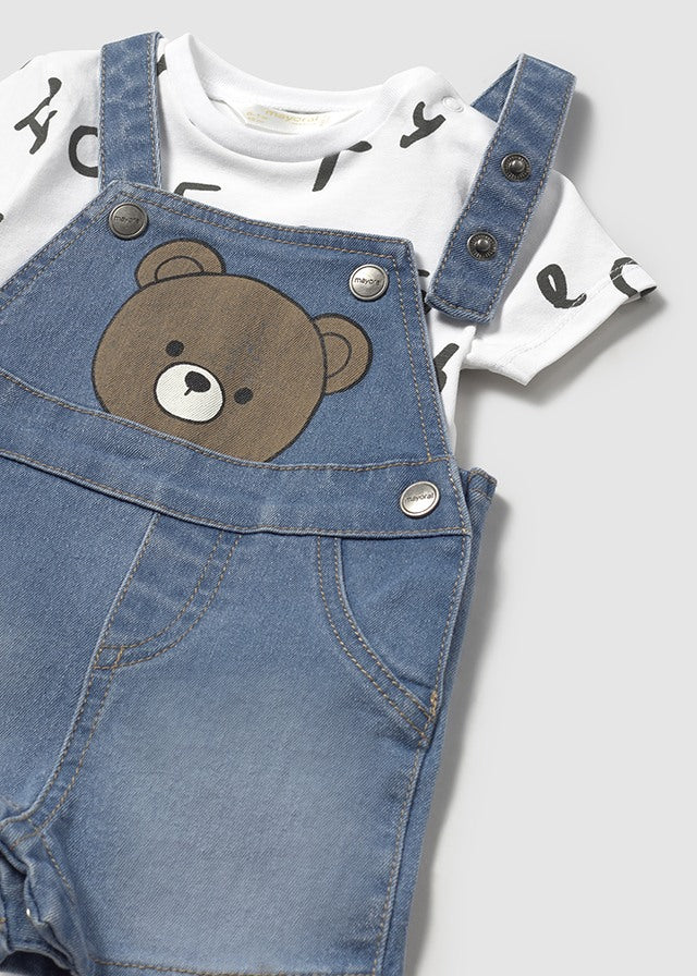 completo neonato salopette jeans