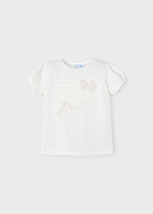 t-shirt bimba elegante ricamo
