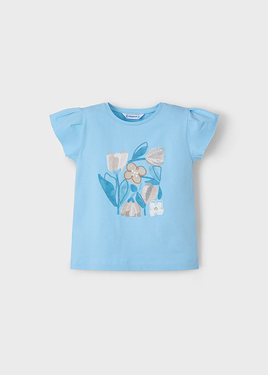 t-shirt bimba stampa fiori