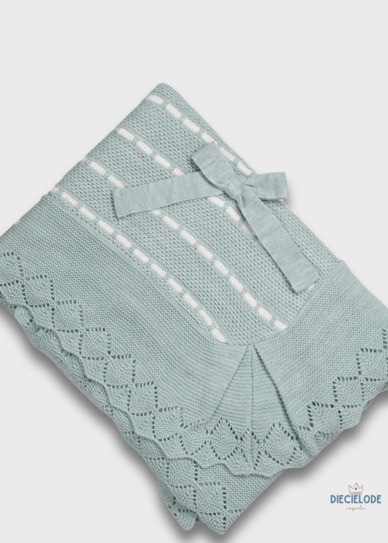 copertina neonato tricot fiocco