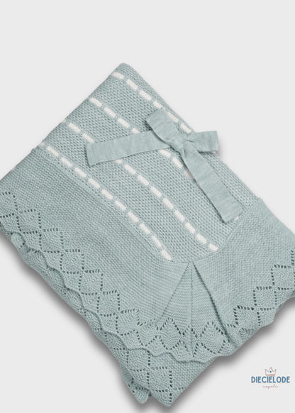 copertina neonato tricot fiocco