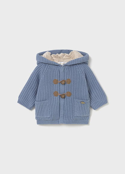 cardigan neonato tricot cappuccio