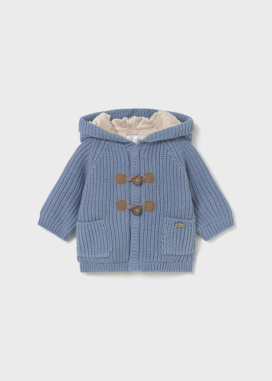cardigan neonato tricot cappuccio