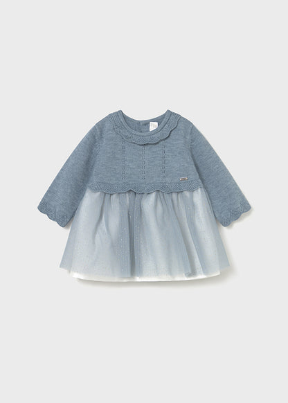abitino neonata tricot e toulle