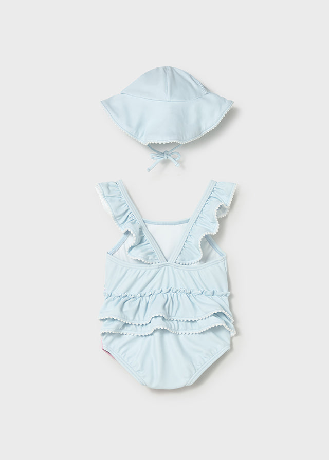 costumino mare intero+cappellino neonata
