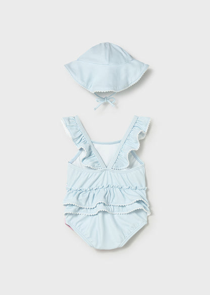 costumino mare intero+cappellino neonata