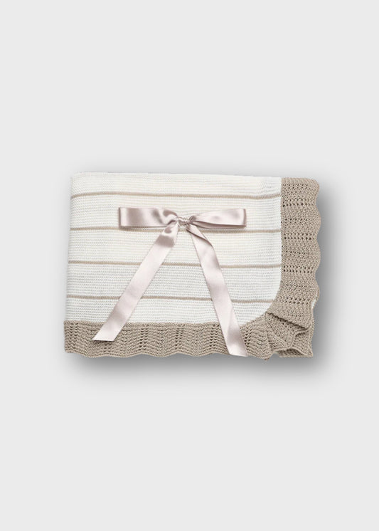 copertina neonato tricot fiocco