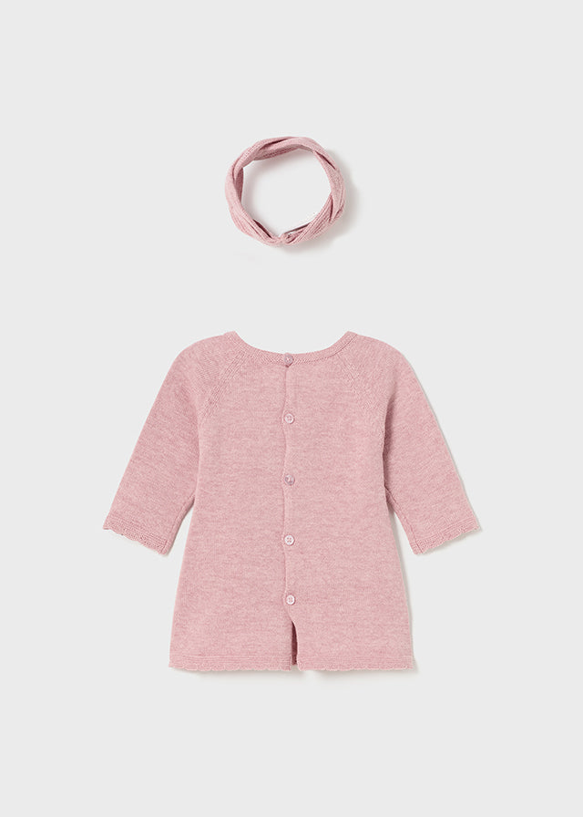 Vestito in tricot con fascia  abbinata