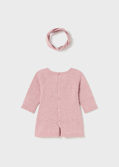 Vestito in tricot con fascia  abbinata