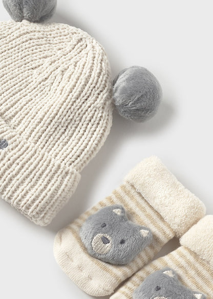 set neonato cappello+calzini