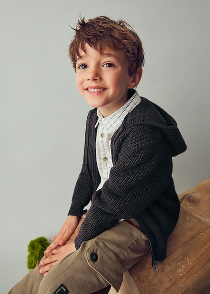 maglia bimbo tricot aperta cappuccio