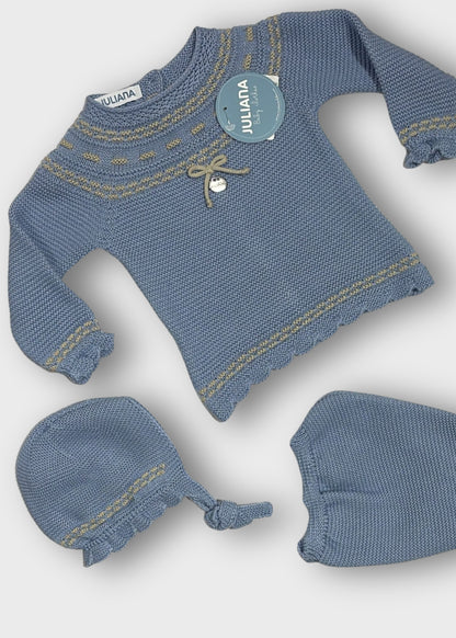 completino neonato tricot 3/pz lungo