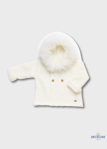 cappottino neonato cappuccio pelliccia