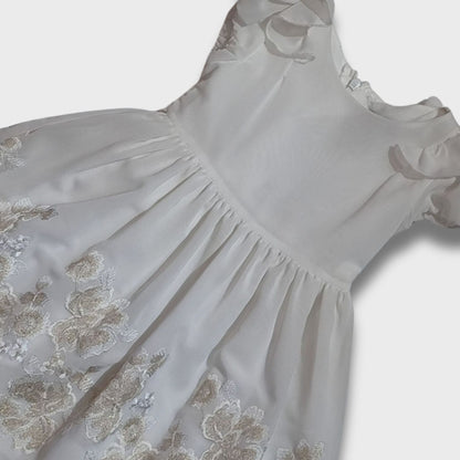 abito in organza con ricamo floreale