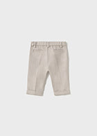 pantaloni neonato lungo cotone e lino