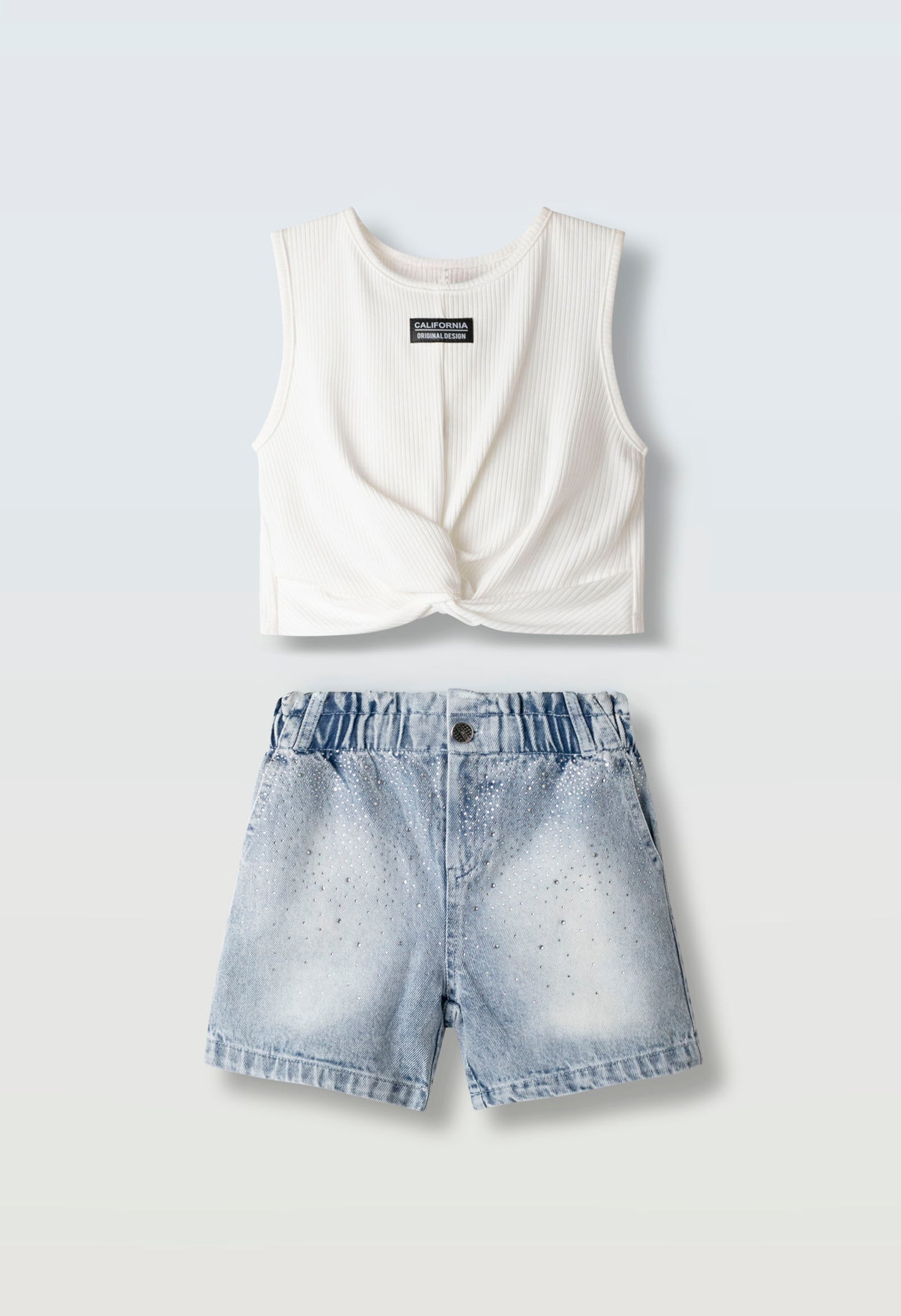completo miss top+short jeans denim