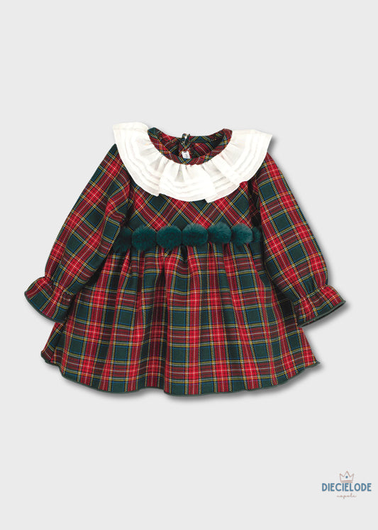 abitino neonata tartan colletto