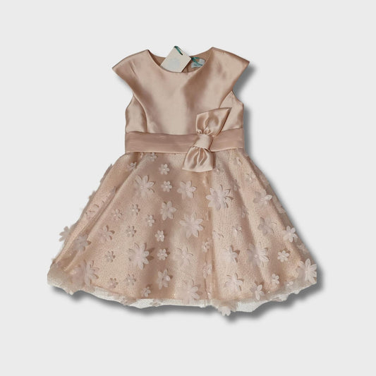 abito in Taffetà con tulle ricamato