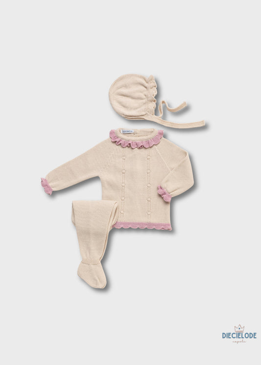 completino neonata tricot+cuffietta