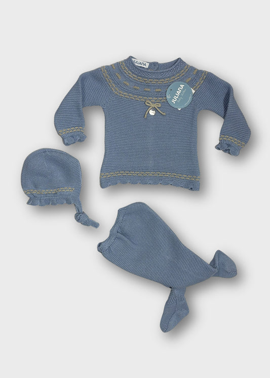 completino neonato tricot 3/pz lungo