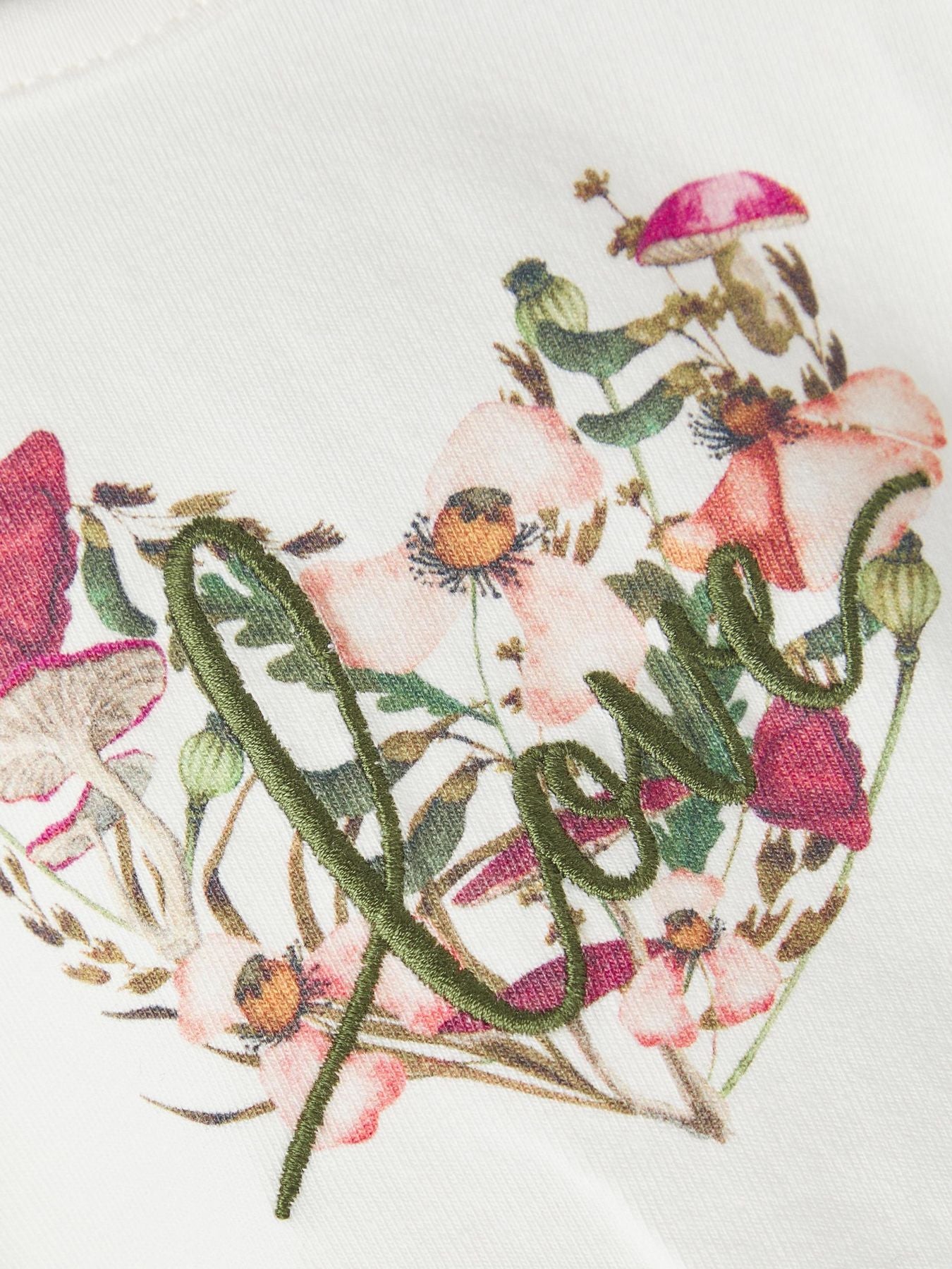 T-Shirt Manica Lunga con stampa e ricamo a rilievo