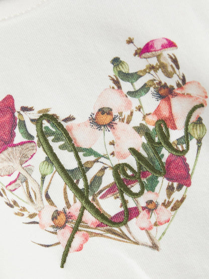 T-Shirt Manica Lunga con stampa e ricamo a rilievo