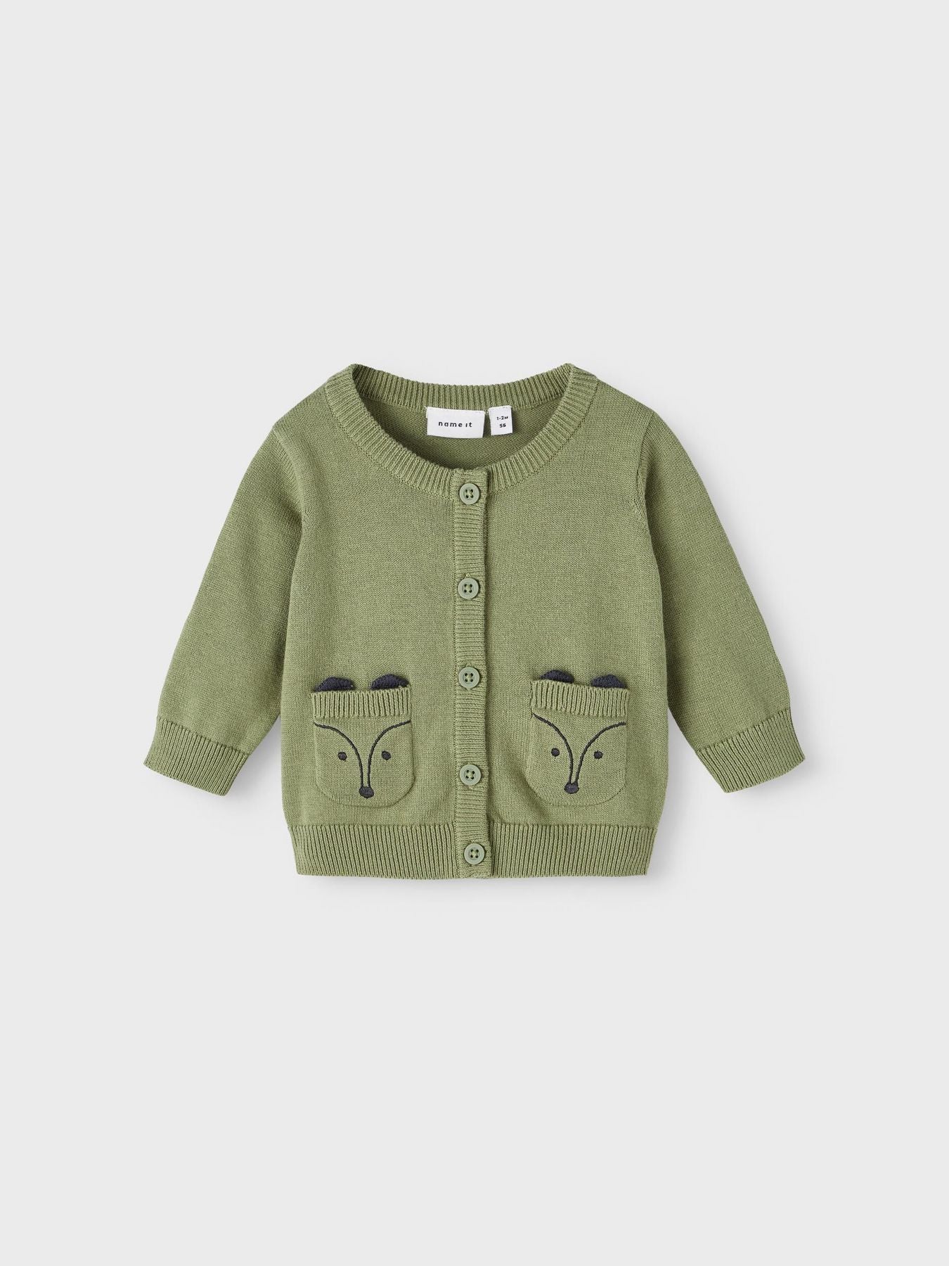 Cardigan con taschini ricamati