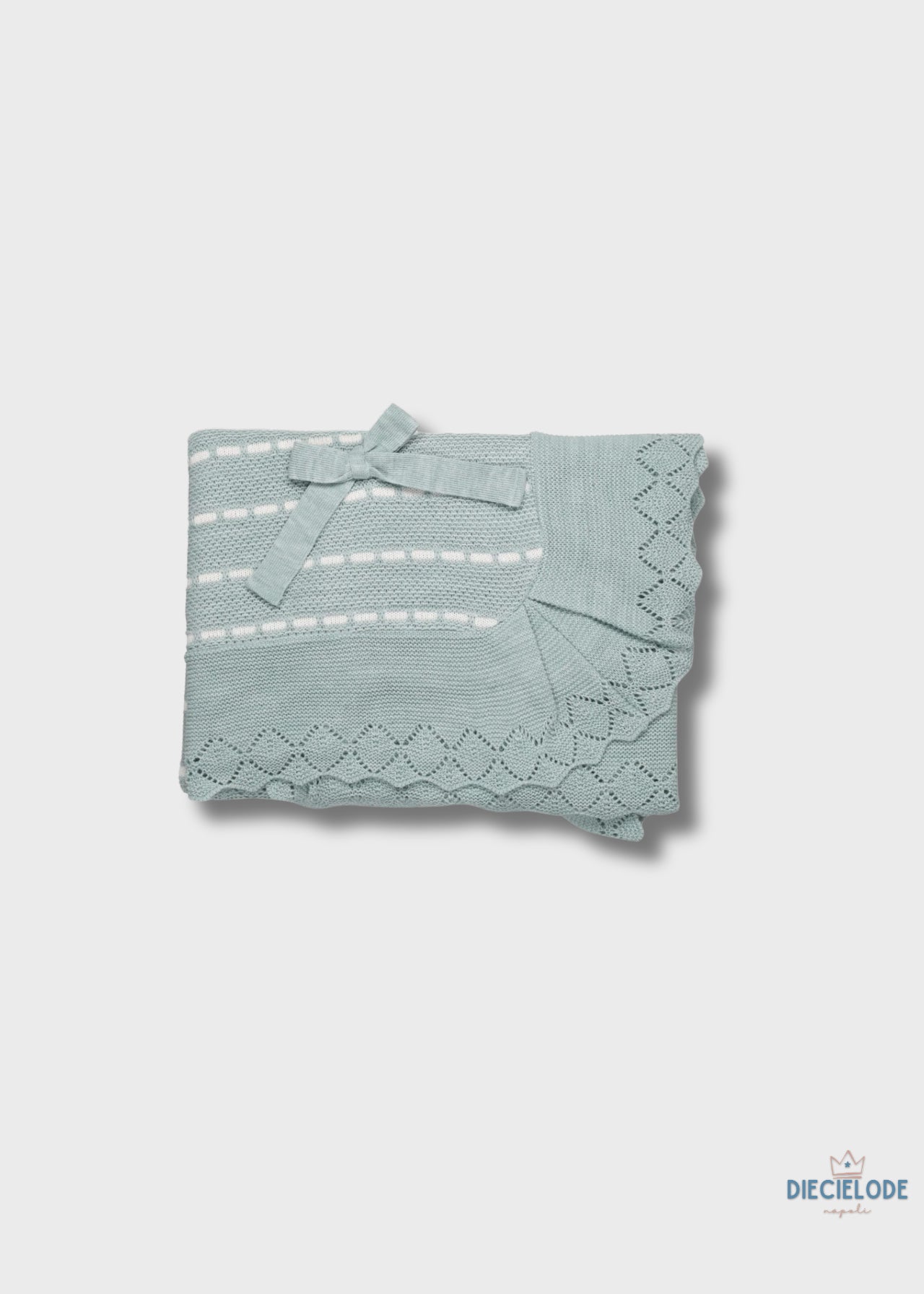 copertina neonato tricot fiocco